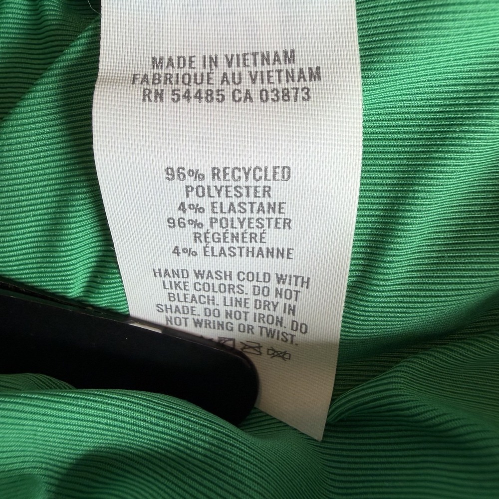 Aerie Crinkle Ring Wide Strap Scoop Bikini Top Women's Size XL Green Blue - Picture 6 of 6
